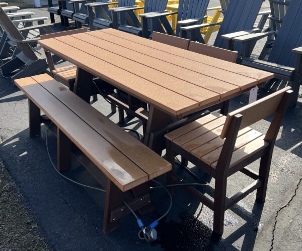 6' Table, Bench, and 4 Chairs