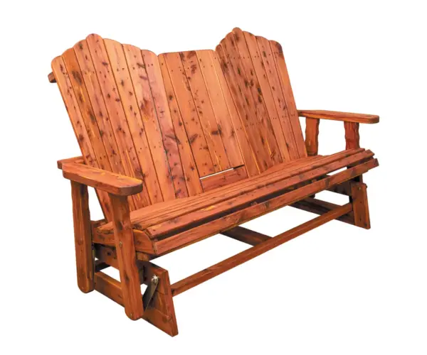 5' Fold Down Loveseat Glider With Cupholders